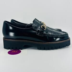 Intentionally Blank Women's HK-2 Croc Embossed Horsebit Lug Sole Loafers Size 9